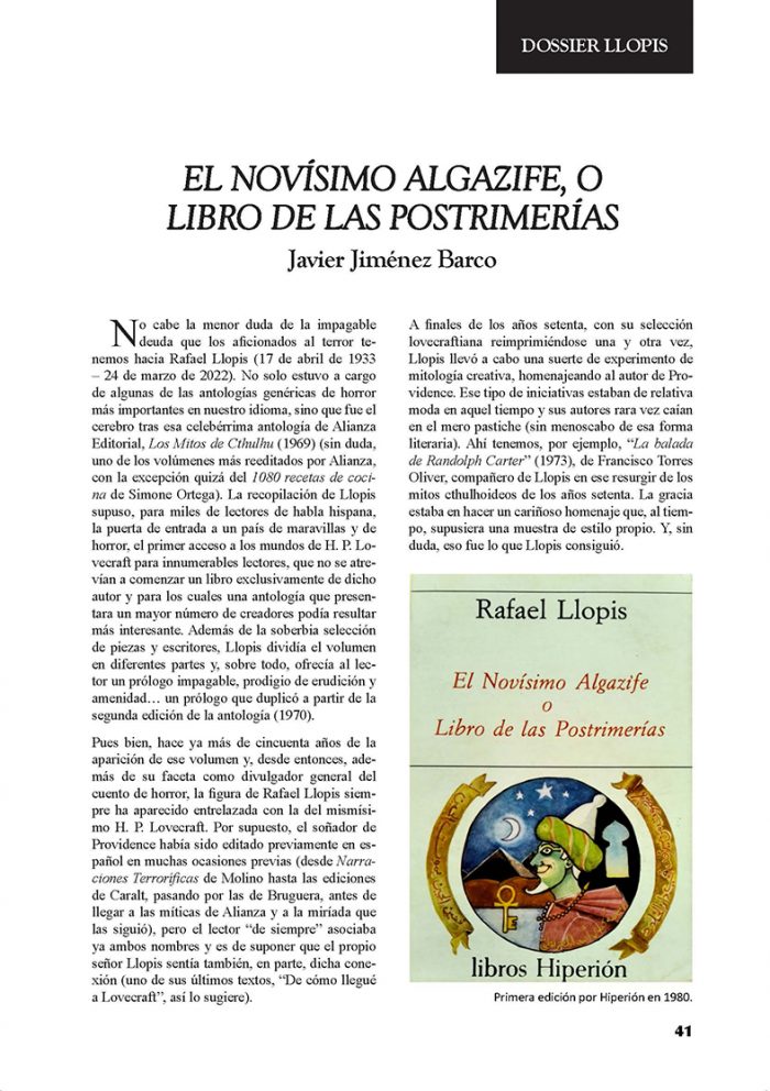REVISTA “TENEBRE” Nº 1 imagen 5