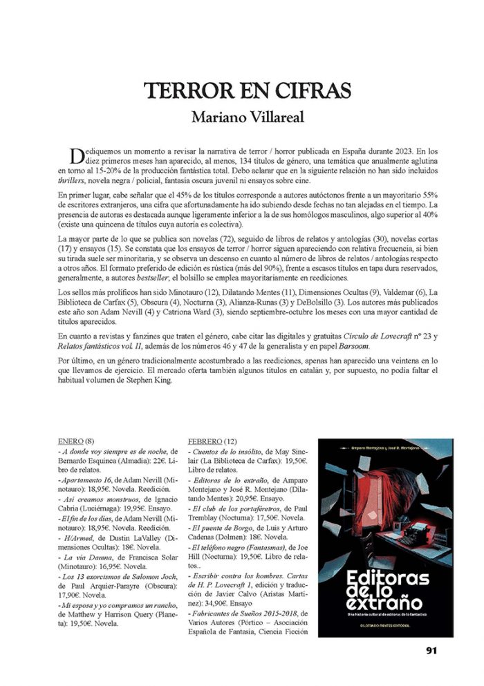 REVISTA “TENEBRE” Nº 1 imagen 8